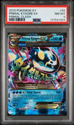 2015 POKEMON XY PRIMAL CLASH #55 PRIMAL KYOGRE EX PSA 8 - Image 1