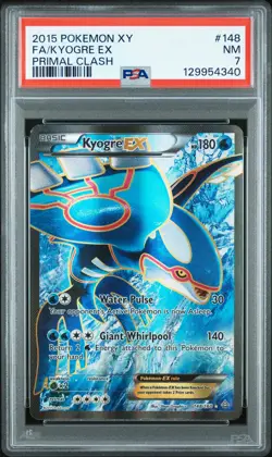 2015 POKEMON XY PRIMAL CLASH #148 FULL ART/KYOGRE EX PSA 7 - Image 1