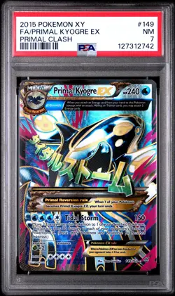 2015 POKEMON XY PRIMAL CLASH #149 FULL ART/PRIMAL KYOGRE EX PSA 7 - Image 1