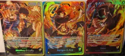 Set of 3 ONE PIECE TCG ST13-001, ST13-002 & ST13-003 Halo Foil Cards - NM - Image 3