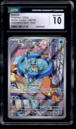 2024 POKEMON STELLAR CROWN SQUIRTLE ILLUSTRATION RARE 148/142 CGC 10 GEM MINT - Image 1
