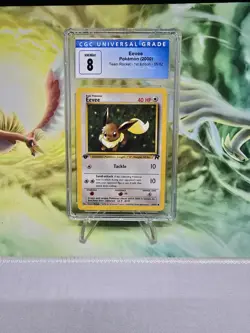2000 Pokemon Team Rocket 1st Edition #55 Eevee CGC 8 NM mint+ TCG - Image 1