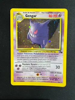 Pokemon Gengar 5/62 Fossil Rara Holo Unlimited Wizards ITA Carte Vintage - Image 1