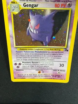Pokemon Gengar 5/62 Fossil Rara Holo Unlimited Wizards ITA Carte Vintage - Image 3