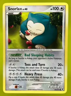 2009 POKEMON PLATINUM RISING RIVALS SNORLAX #81/111 - Image 1