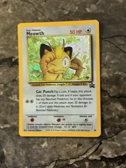 Pokemon Gameboy Meowth 10/53 Wotc Black Star Promo Holo - Image 1