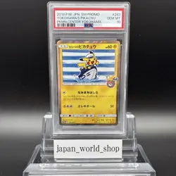 PSA 10 Yokohama’s Pikachu 283/SM-P Pokemon Center Promo Pokemon Card Japanese - Image 1