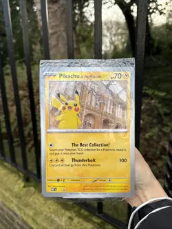 Pokemon x Natural History Museum Pikachu At The Museum Jumbo Promo Card - Image 1