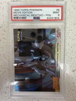 1999 Topps Pokemon The Movie EDT 6 Movie Ed. Mechanical Mewtwo Foil PSA 9 - Image 1