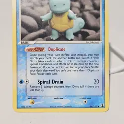 Ditto as Squirtle 64/113 EX Delta Species Pokemon Card 2005 LP - Image 2