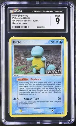 Pokemon TCG Ditto - (Squirtle) 064/113 Delta Species Reverse Holo stamped CGC 9 - Image 1
