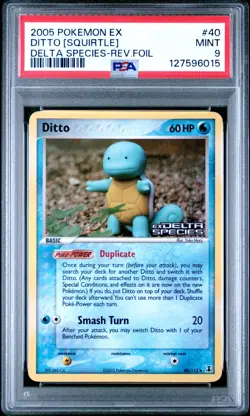 PSA 9 Ditto (Squirtle) Delta Species Stamped Reverse Holo Pokemon Card #40 Mint - Image 1