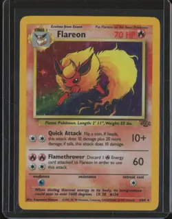 1999 Pokemon Jungle FLAREON #3/64 Holo Foil Rare Vintage #2 JFB2 - Image 1