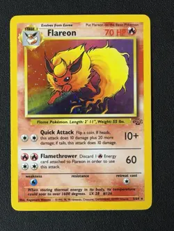 Flareon Holo Rare 1999 Pokemon Jungle 3/64 WOTC English NM - Image 1