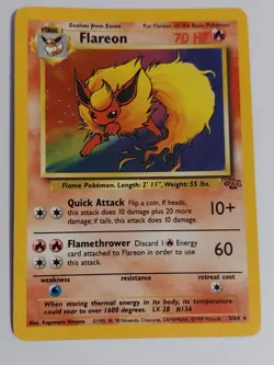 Flareon Holo Rare Jungle Set 3/64 Pokemon Card 1999 WOTC - Image 2