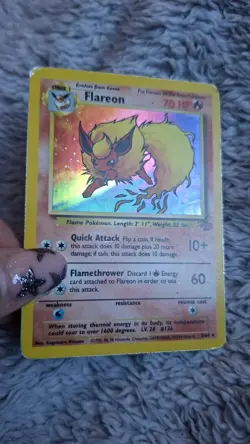 Flareon 3/64 Holo Rare Jungle Set 1999 Pokemon Card WOTC Vintage Unlimited LP/MP - Image 1