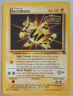 Pokemon Card Electabuzz WoTC Black Star Promo 2 WB Gold Stamp The First Movie - Image 1