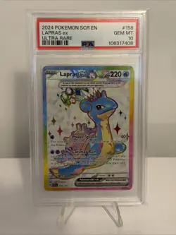 Pokemon TCG Lapras EX Full Art Ultra Rare Holo Card 158/142 PSA 10 - Image 1