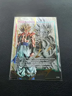 Dragon Ball Fusion World Card Gogeta Energy Marker Promo Prize Gold E-21 - Image 1
