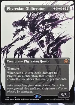 Phyrexian Obliterator #308 Phyrexia: All Will Be One Borderless Regular Mythic - Image 1