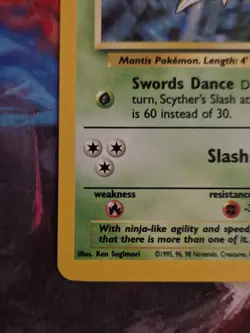 Pokemon Base Set 2 - Scyther Holo Rare TCG Card 17/130 WOTC - Image 2