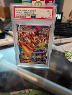 Blaziken VMAX (Alternate Art Secret) 201/198 SWSH Chilling Reign Holo PSA 3 - Image 1