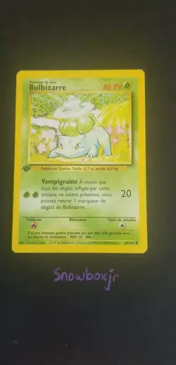 Pokemon 1st edition Bulbizarre base set pokemon French 1999 Bulbasaur 44/102 - Image 5