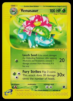 Pokemon Card - Venusaur Expedition 67/165 Rare Non Holo - Image 1