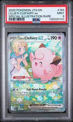 2025 POKEMON JTG EN-JOURNEY TOGETHER #184 LILLIE's CLEFAIRY EX SPECIAL PSA 10 - Image 1