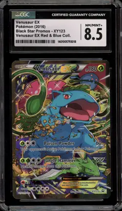 Pokemon Venusaur EX Red & Blue Coll. Black Star Full Art Promo XY123 CGC 8.5 - Image 1