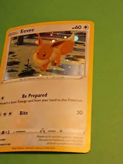 GALAXY SWIRL Pokemon Eevee SWSH 190 Holo Black Star Promo - Image 4