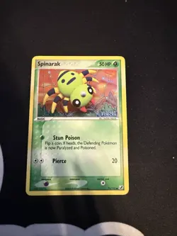 Pokemon Card - Spinarak EX Unseen Forces 75/115 Reverse HOLO Stamped DMG - Image 1