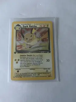 Pokemon First Edition Team Rocket Dark Raichu Holo TCG Card 83/82 - Image 1
