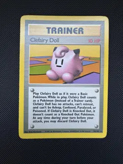 Pokemon TCG Clefairy Doll Trainer Base Set, 70/102 Rare Card - Image 1