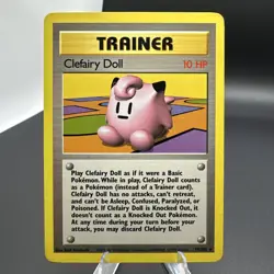 Clefairy Doll Base set 70/102 Rate trainer Pokemon trading card (LP-MP) - Image 1