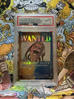 DONQUIXOTE DOFLAMINGO ST03-009 PSA 10 WANTED ALTERNATE ART ONE PIECE English - Image 1