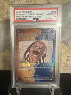 DONQUIXOTE DOFLAMINGO ST03-009 PSA 10 WANTED ALTERNATE ART ONE PIECE English - Image 1
