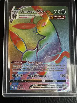 Umbreon VMAX Secret Rare 214/203 Swsh07 Evolving Skies Holo Rainbow Pokemon TCG - Image 1
