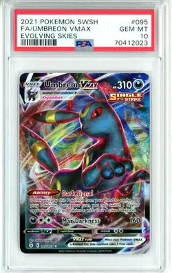 PSA GEM MT 10 Pokemon TCG Umbreon VMAX 095/203 SWSH07: Evolving Skies Holo - Image 1