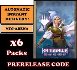 MAGIC MTG ARENA CODE CARD KAMIGAWA NEON DYNASTY 6 BOOSTERS PACK PRERELEASE NEO - Image 1