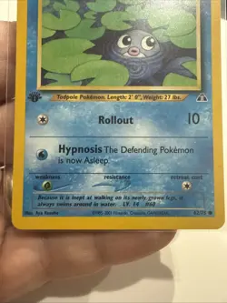 Pokemon TCG Neo Discovery Poliwag Card 62/75 1st Edition - Image 2