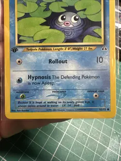 Pokemon TCG Neo Discovery Poliwag Card 62/75 1st Edition - Image 3
