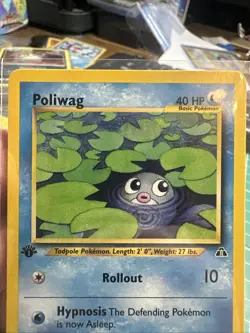 Pokemon TCG Neo Discovery Poliwag Card 62/75 1st Edition - Image 4