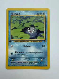 Poliwag 62/75 Common 1st Edition Pokemon Card (Neo Discovery) - LP+++ #62 - Image 1