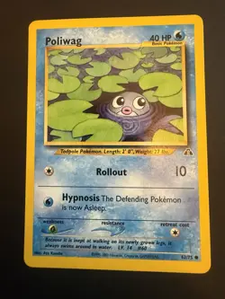 Poliwag 62/75 Neo Discovery Common Pokemon Card - Near Mint NM - Image 1