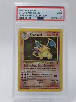 CHARIZARD 2002 POKEMON LEGENDARY COLLECTION RARE HOLO 3/110 PSA 9 Q0883 - Image 1