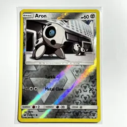 Aron 65/111 Common Reverse Holo Card SM - Crimson Invasion SM04 Pokemon TCG LP - Image 1