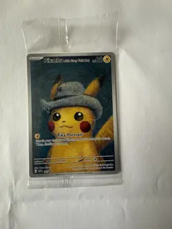 Pokemon x Van Gogh Museum Pikachu with Grey Felt Hat Promo Card SVP 085 Sealed - Image 1