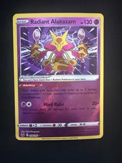 Radiant Alakazam 59/195 Holo SWSH Silver Tempest NM - Image 1