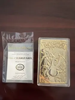 23K Gold Plated CHARIZARD Trading Card 1999 Burger King Pokemon - Image 1